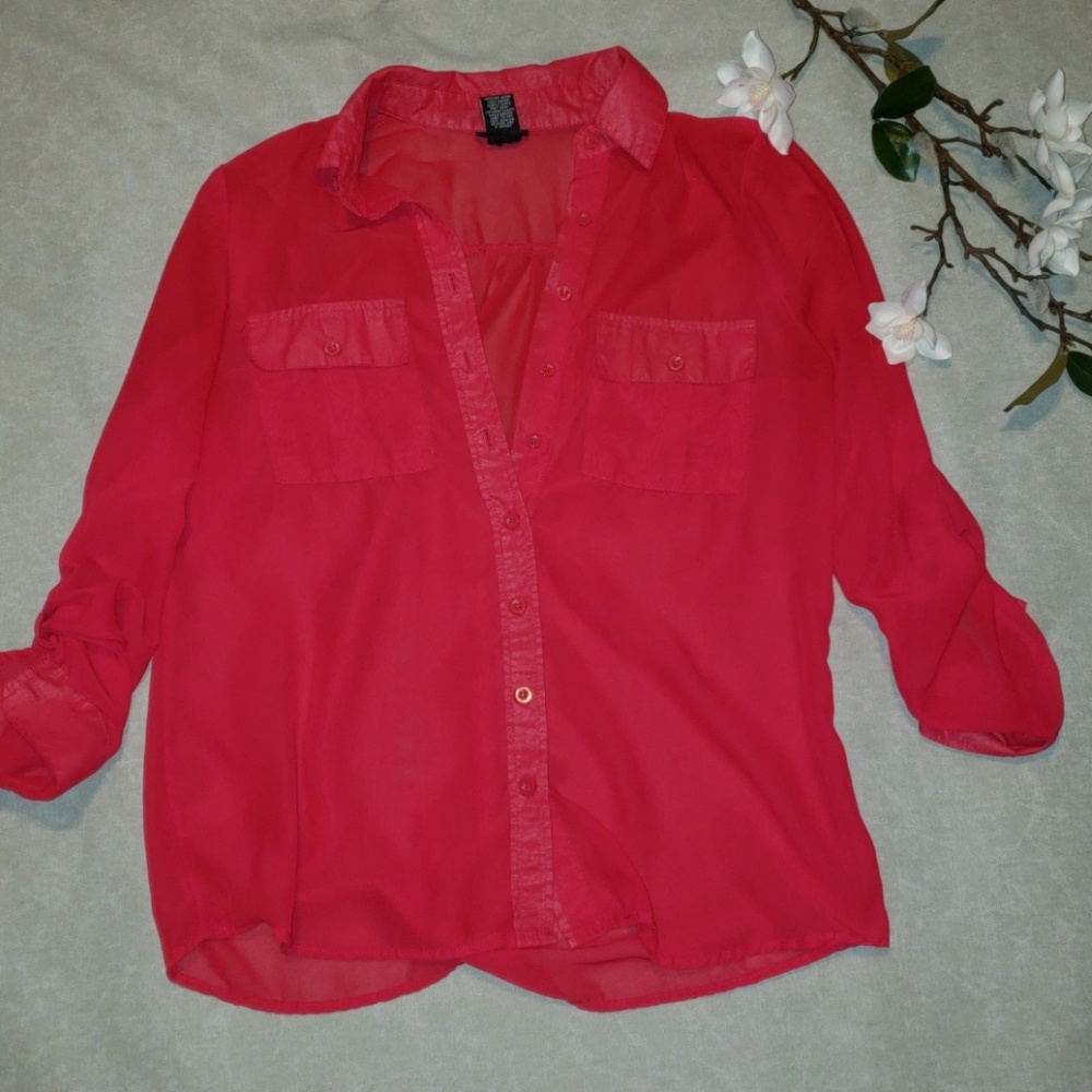 Sheer button up blouse